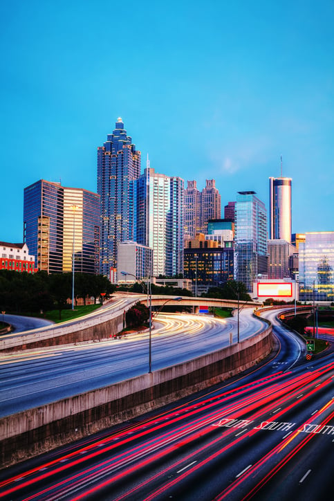 View of Atlanta City Scape from I-75